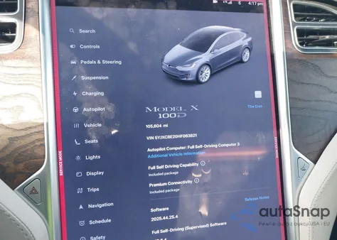 2017 Tesla Model X 100D/75D/90D из США, поврежденный, VIN 5YJXCBE20HF063821